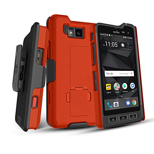 BELTRON Schutzhülle mit Gürtelclip für Sonim XP8 (AT&T FirstNet Sprint XP8800), sicherer Sitz und integrierter Ständer (langlebig, zuverlässig und leicht), Orange von BELTRON