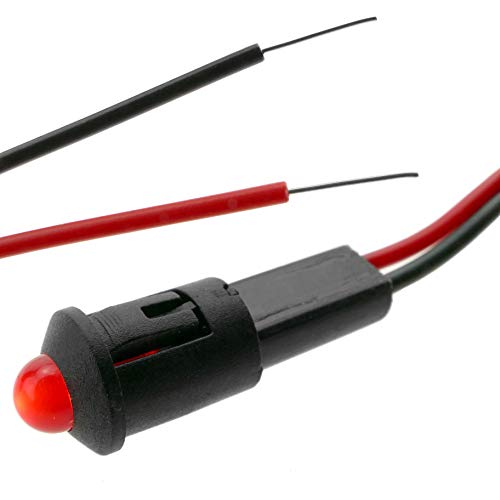 BeMatik Beleuchtetes LED-Licht, 8 mm, 12 V DC, Rot (U8012) von BEMATIK.COM