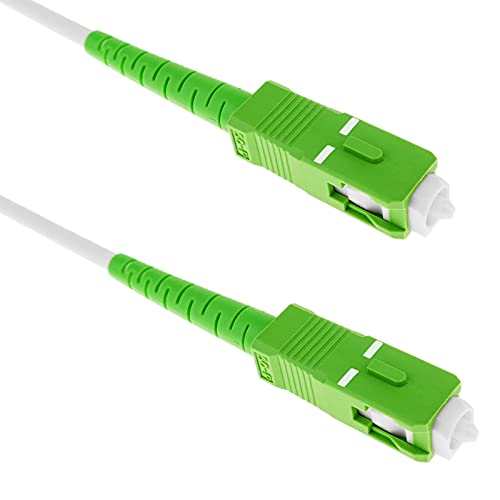 BeMatik - Fiber Optic Cable SC/APC auf SC/APC-Simplex Singlemode 9/125 von 15 m OS2 Weiss von BEMATIK.COM