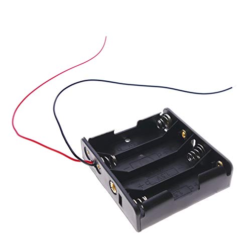 BeMatik Flacher Batteriehalter für 4 Batterien LR6 AA 1.5 V EN-090 von BEMATIK.COM