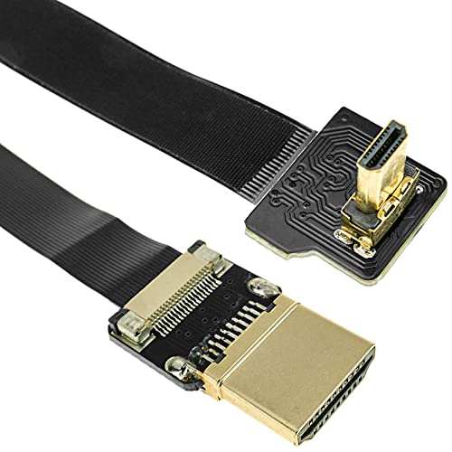 BeMatik - Flaches HDMI-Videokabel FPV 20 cm A-Stecker auf Micro D-Stecker mit Winkel von BEMATIK.COM