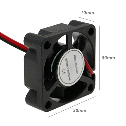 BeMatik - Gehäuselüfter 30x30x10 mm 12 VDC für Computergehäuse (VL010) von BEMATIK.COM