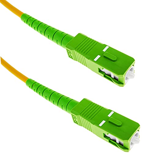 BeMatik - Glasfaserkabel Optik Fiber Kabel SC/APC zu SC/APC singlemode SMF SX OS2 simplex 9/125 gepanzert gelb 10 m von BEMATIK.COM