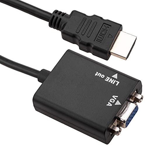 BeMatik - HDMI-auf-VGA-Konverter mit Analog-Stereo-Audio schwarz von BEMATIK.COM