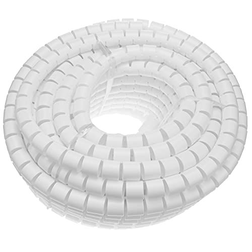 BeMatik - Kabelschlauch Kabelkanal Kabel Organisator Weisse mit Clip 15-20 mm Länge 5 m von BEMATIK.COM