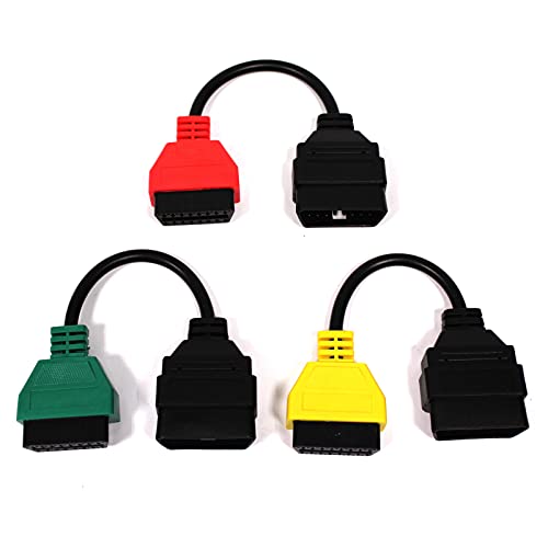 BeMatik - Kit 3 OBD2 Diagnosekabel kompatibel mit FIAT ECU Scan Software 24cm BeMatik - Kit 3 OBD2 Diagnosekabel kompatibel mit FIAT ECU Scan Software 24cm von BEMATIK.COM