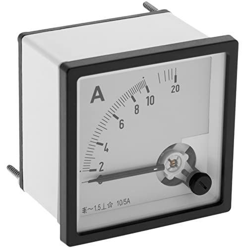 BeMatik - Meter elektrisch analog Platz für Platte 72x72mm 20A 10/5A Amperemeter von BEMATIK.COM