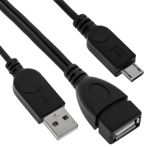 BeMatik - OTG MicroUSB Kabel mit Strom für Smartphones und Tablets von BEMATIK.COM