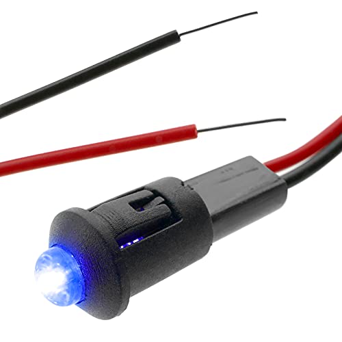 BeMatik - Pilot LED Licht 8mm 12VDC Leuchtmelder blau Farbe von BEMATIK.COM