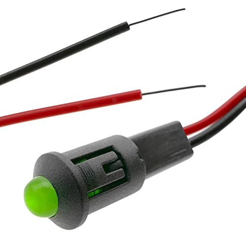 BeMatik - Pilot LED Licht 8mm 12VDC Leuchtmelder grün Farbe von BEMATIK.COM
