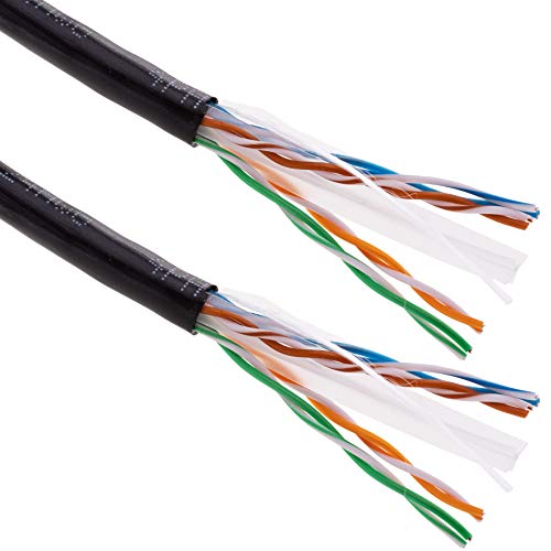 BeMatik - Spool UTP Cat6 Kabel 24AWG CCA solid Black 100m von BEMATIK.COM