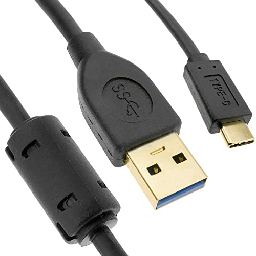 BeMatik - USB-C 3.1 Stecker auf USB-A 3.1 Stecker 5 m Kabel mit Ferriten und Goldanschlüssen von BEMATIK.COM