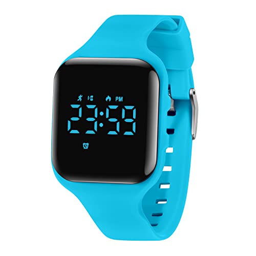 BEN NEVIS Digital Kinderuhr Jungen-Sports Outdoor Wasserdicht Armbanduhr mit LED-Licht,Wecker,Stoppuhr,Datum,Fitness Tracker Uhr mit Schrittzähler,Distanz-Silikon Armband Blau von BEN NEVIS