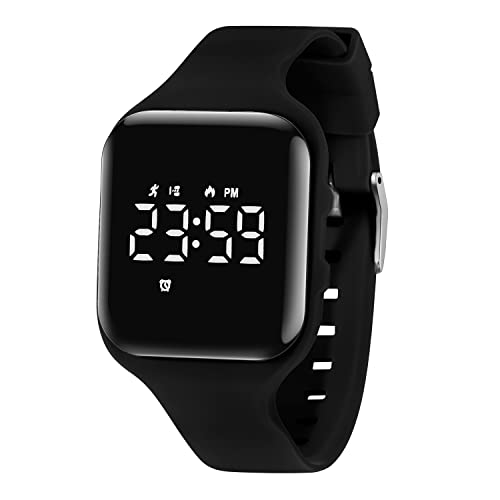 BEN NEVIS Digital Kinderuhr Jungen-Sports Outdoor Wasserdicht Armbanduhr mit LED-Licht,Wecker,Stoppuhr,Datum,Fitness Tracker Uhr mit Schrittzähler,Distanz-Silikon Armband Schwarz von BEN NEVIS