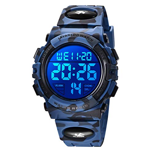 BEN NEVIS Digital Uhren für Kinder Jungen - 50 M Wasserdicht Sports Outdoor Digitaluhr Kinder Silikon Armbanduhr mit Wecker/Stoppuhr/LED-Licht/Stoßfest/Datum,Elektronische Kinderuhren Blau von BEN NEVIS