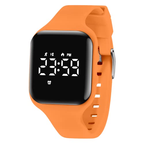 BEN NEVIS Digitale Fitnessuhr mit Schrittzähler, Vibration, Alarm, Entfernung, Stoppuhr und Übung, wasserdicht, wiederaufladbar, aus Silikon, für Jugendliche und Kinder, 27-orange, Armband BEN NEVIS Digitale Fitnessuhr mit Schrittzähler, Vibration, Alarm, Entfernung, Stoppuhr und Übung, wasserdicht, wiederaufladbar, aus Silikon, für Jugendliche und Kinder, 27-orange, Armband von BEN NEVIS