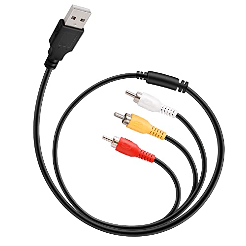 BENACES USB-auf-3Cinch-Kabel, 1,5 m USB-Stecker auf 3 Cinch-Stecker, Splitter, Audio-Video-AV-Composite-Adapterkabel für TV/Mac/PC BENACES USB-auf-3Cinch-Kabel, 1,5 m USB-Stecker auf 3 Cinch-Stecker, Splitter, Audio-Video-AV-Composite-Adapterkabel für TV/Mac/PC von BENACES