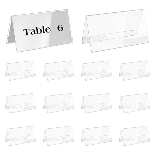 BENECREAT 16er Pack Acryl Tisch Namensschilder, 7,8x15cm Blanko-Namensschild Halter Schreibtisch Schild für Business Office Meeting Klassenzimmer von BENECREAT