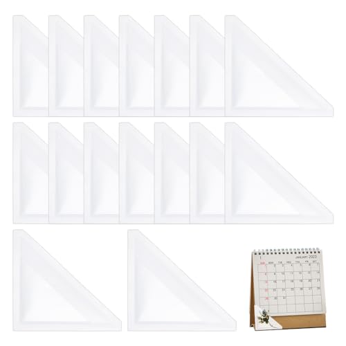 BENECREAT 16 Stück Kalenderecken Zum Abziehen Und Aufkleben, 10x10cm Selbstklebend Durchsichtige Ecktaschen, Dreieckige Planer Ecktaschen Zum Schutz von Blättern von BENECREAT
