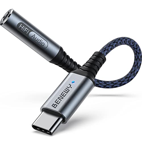 BENEWY Adapter USB C auf Klinke, USB C Klinke Adapter Aux USB C auf 3.5mm Kopfhörer Adapter mit DAC Chip für iPhone 15 pro max, Samsung Galaxy S24 S23 S22 S21 A55, iPad Pro iPad Air 5/4/Mini 6,Pixel 8 von BENEWY