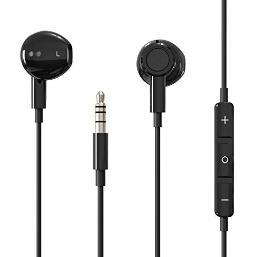 Hochauflösende In-Ear-Kopfhörer mit Kabel, extra Bass, geräuschisolierend, mit Mikrofon, für iPhone, iPod, iPad, MP3, Huawei, Samsung, leichte Kopfhörer mit Lautstärkeregler, 3,5 mm Klinkenstecker von BENEWY