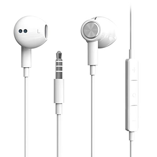 Hochauflösende In-Ear-Kopfhörer mit Kabel, extra Bass, geräuschisolierend, mit Mikrofon, für iPhone, iPod, iPad, MP3, Huawei, Samsung, leichte Kopfhörer mit Lautstärkeregler, 3,5 mm Klinkenstecker von BENEWY