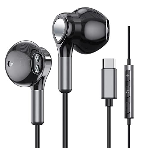 USB C Kopfhörer für Samsung Galaxy S23 Ultra S22 S21 FE S20 A53 A54 USB C Kopfhörer mit Mikrofon In-Ear Kopfhörer mit Kabel Ohrhörer USB Typ C Kopfhörer für iPad Pro 2022 iPad Air 5/4/Mini 6, Pixel 7 von BENEWY