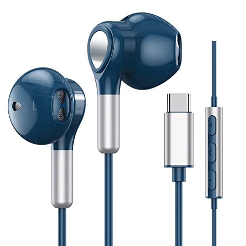 USB C Kopfhörer für Samsung Galaxy S23 Ultra S22 S21 FE S20 A53 A54 USB C Kopfhörer mit Mikrofon In-Ear Kopfhörer mit Kabel Ohrhörer USB Typ C Kopfhörer für iPad Pro 2022 iPad Air 5/4/Mini 6, Pixel 7 von BENEWY