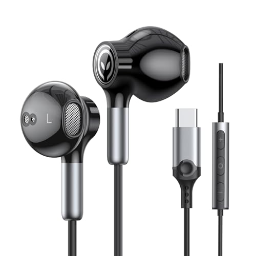 USB C Kopfhörer für Samsung Galaxy S24 Ultra S23 S22 S21 FE S20 A54 Kopfhörer mit Kabel USB C Anschluss HiFi Stereo In-Ear USB Typ C Kopfhörer Kabel mit Mikrofon für iPhone 15 Pro Max iPad Pro Pixel 8 von BENEWY