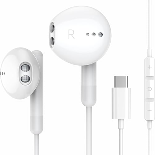 USB C Kopfhörer für iPhone 15 Pro Max 15 Plus iPad Pro In-Ear Kopfhörer mit Kabel USB C, Mikrofon, Lautstärkeregler für Samsung S23 S22 S21 S20 A53 A54 A34 Google Pixel 8 7 6A 5 4 OnePlus 10 9 Huawei von BENEWY