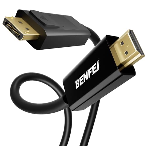 BENFEI 4K DisplayPort auf HDMI Kabel 1,8m, Einwegübertragung DisplayPort DP-auf-HDMI-Kabel High Speed Verbindungskabel Kompatibel mit HDTV Monitor Laptop HP DELL AMD NVIDIA usw von BENFEI