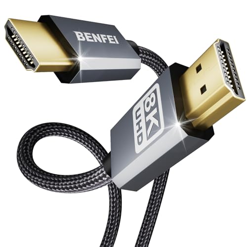 BENFEI 8K HDMI 2.1 Kabel 3M, Zertifiziertes Ultra High Speed HDMI® Kabel 8K@60Hz 4K@240Hz/165Hz/144Hz/120Hz 48Gbit/s Ultra HD eARC HDR 10+ HDCP 2.3 Dolby Vision VRR für TV/PS5/PS4/ Xbox-Serie X von BENFEI