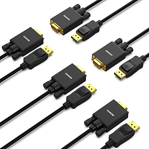 BENFEI DisplayPort auf VGA Kabel 1,8M 5 Stück, Unidirektional DP DisplayPort Computer to VGA Monitor 1080P Stecker zu Stecker Vergoldetes Kabel, kompatibel mit Dell HP ASUS und anderen Marken von BENFEI