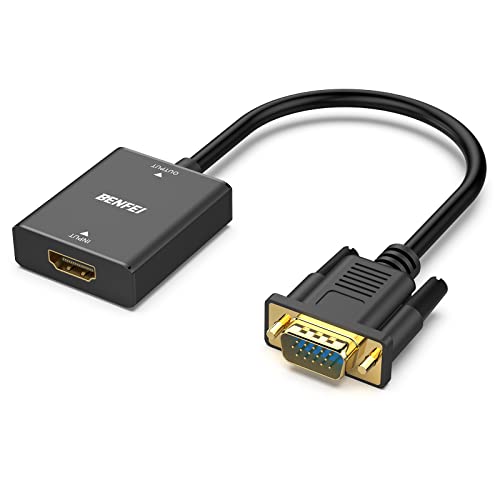 BENFEI HDMI Buchse auf VGA Stecker Adapter mit 3,5 mm Audio Klinkenstecker, Unidirektional HDMI-Computer zu VGA-Monitor/TV Adapter, kompatibel mit TV-Stick Laptop PC Raspberry Pi Roku Xbox von BENFEI