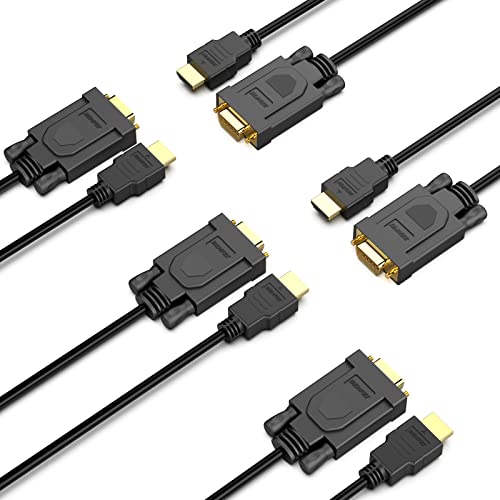 BENFEI HDMI auf VGA, 5 Stück, HDMI auf VGA 1,8 m Kabel (Stecker auf Stecker), kompatibel für Computer, Desktop, Laptop, PC, Monitor, Projektor, HDTV, Raspberry Pi, Roku, Xbox und mehr von BENFEI