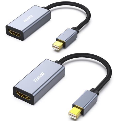 BENFEI Mini DisplayPort (Thunderbolt 2) auf HDMI Adapter 4K,2 Stück Unidirektional Mini DisplayPort Computer zu HDMI Monitor kompatibel mit MacBook Air/Pro Microsoft Surface Pro/Dock Monitor Projektor von BENFEI