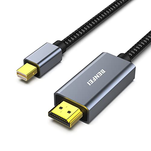 BENFEI Mini DisplayPort auf HDMI Kabel 1,8m, Mini DP auf HDMI Nylonkabel & Aluminiumschale Kabel, kompatibel mit MacBook Air/Pro, Microsoft Surface Pro/Dock, Monitor, Projektor von BENFEI