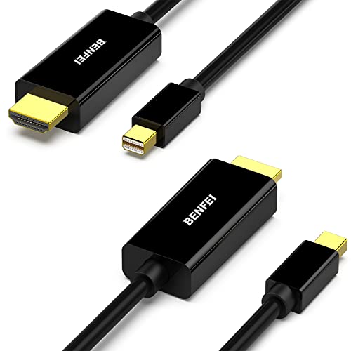 BENFEI Mini Displayport auf HDMI Kabel 1,8m 2 Stück, Vergoldet Thunderbolt auf HDMI Kabel, Geeignet für MacBook Air/Pro Surface Pro Usw. von BENFEI