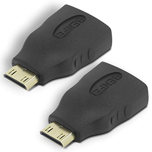 BENFEI Mini HDMI auf HDMI, 2 Stück Stecker auf Buchse vergoldete Adapter für Raspberry Pi, Kamera, Camcorder, DSLR, Tablet, Videokarte Usw. von BENFEI