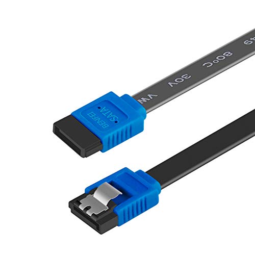 BENFEI SATA III Kabel, 1 Stück, 6Gbps, gerade, HDD- SDD-Datenkabel mit Arretierung, 45,7 cm für SATA HDD, SSD, CD-Treiber, CD-Writer,Blau von BENFEI