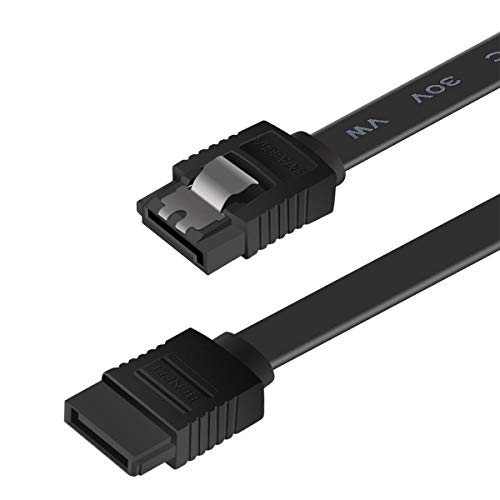 BENFEI SATA III Kabel, 1 Stück, 6Gbps, gerade, HDD- SDD-Datenkabel mit Arretierung, 45,7 cm für SATA HDD, SSD, CD-Treiber, CD-Writer,Schwarz von BENFEI