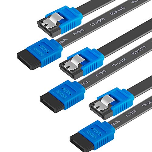 BENFEI SATA III Kabel, 3 Stück, 6Gbps, gerade, HDD- SDD-Datenkabel mit Arretierung, 45,7 cm für SATA HDD, SSD, CD-Treiber, CD-Writer,Blau von BENFEI
