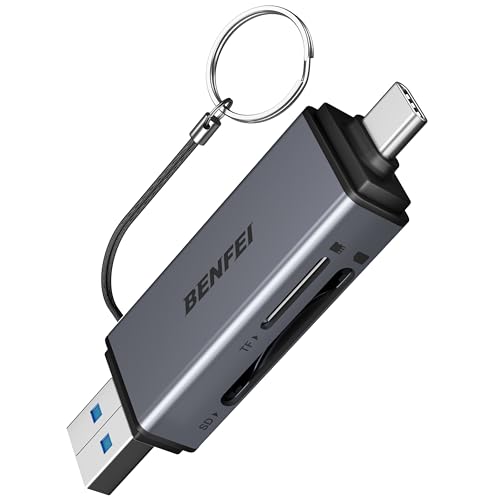 BENFEI SD Kartenleser, Dual Stecker USB 3.0/USB C Kartenlesegerät Highspeed OTG Adapter, für SD/MMC/Micro SD/TF/SDXC/SDHC/Micro SDHC/Micro SDXC, Kompatibel mit Android/Windows/Mac OS usw BENFEI SD Kartenleser, Dual Stecker USB 3.0/USB C Kartenlesegerät Highspeed OTG Adapter, für SD/MMC/Micro SD/TF/SDXC/SDHC/Micro SDHC/Micro SDXC, Kompatibel mit Android/Windows/Mac OS usw von BENFEI