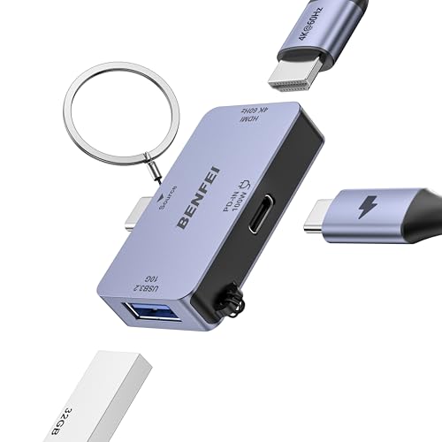 BENFEI USB C Hub 3in1 superkompakt, USB C auf HDMI 4K@60Hz/10 Gbps USB A/100W PD Stromversorgung, kompatibel mit iPad Pro MacBook Pro/Air iMac iPhone 16/15 Pro/Pro Max XPS Thinkpad und mehr BENFEI USB C Hub 3in1 superkompakt, USB C auf HDMI 4K@60Hz/10 Gbps USB A/100W PD Stromversorgung, kompatibel mit iPad Pro MacBook Pro/Air iMac iPhone 16/15 Pro/Pro Max XPS Thinkpad und mehr von BENFEI