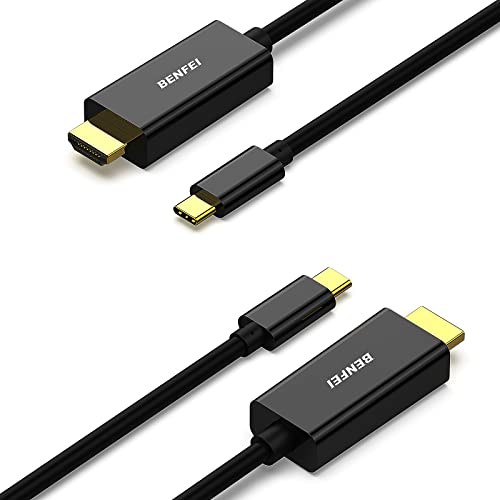 BENFEI USB C auf HDMI Kabel 4K 1,8m, 2 Stück Typ C auf HDMI Kabel [kompatibel Thunderbolt 3/4] für iPhone 15 Pro/Max MacBook Pro/Air 2023 iPad Pro iMac S23 XPS 17 usw von BENFEI
