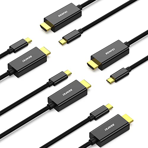 BENFEI USB C auf HDMI Kabel 4K 1,8m, 5 Stück Typ C auf HDMI Kabel [kompatibel Thunderbolt 3/4] für iPhone 15 Pro/Max MacBook Pro/Air 2023 iPad Pro iMac S23 XPS 17 usw von BENFEI