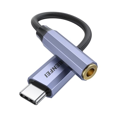 BENFEI USB Typ C auf 3.5mm Kopfhörer Jack Adapter, Audio USB C auf Aux Dongle Kabel mit DAC Chip kompatibel mit Samsung Galaxy S21 S20 Ultra S20+ Note 20 10 S10 S9 Plus, ipad Pro und mehr von BENFEI