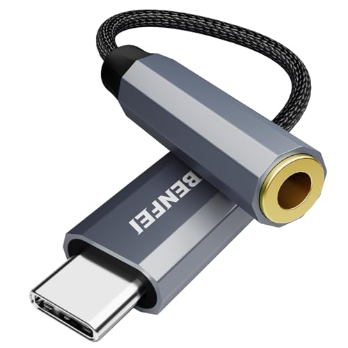 BENFEI USB Typ C auf 3.5mm Kopfhörer Jack Adapter, Audio USB C auf Aux Dongle Kabel mit DAC Chip kompatibel mit Samsung Galaxy S21 S20 Ultra S20+ Note 20 10 S10 S9 Plus, ipad Pro und mehr von BENFEI