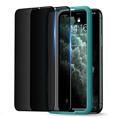 BENKS 2 Stück Schutzfolie für iPhone 11 Pro Max, iPhone XS Max Privacy Anti Spion Dunkel Folie Vollständige 9H Sichtschutzfolie Displayschutzfolie für iPhone XS Max/11 Pro Max - 6,5 Zoll von BENKS