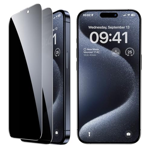 BENKS 2 Stück Sichtschutz für iPhone 15 Pro für Panzerglas Anti-Spähen Schutzfolie, HD Blickschutzfolie, 9H Härte, Anti-Kratzer, Bläschenfrei BENKS 2 Stück Sichtschutz für iPhone 15 Pro für Panzerglas Anti-Spähen Schutzfolie, HD Blickschutzfolie, 9H Härte, Anti-Kratzer, Bläschenfrei von BENKS